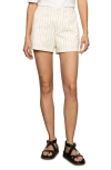 Sanctuary Arden Denim Short Bleached Pinstripe In Black And White