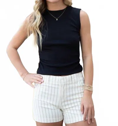 Sanctuary Arden Pinstripe Short In Bleached White