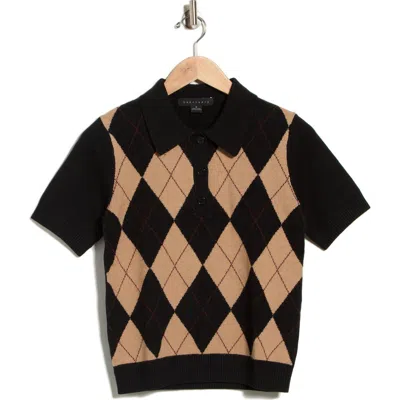 Sanctuary Argyle Polo In Black Barley