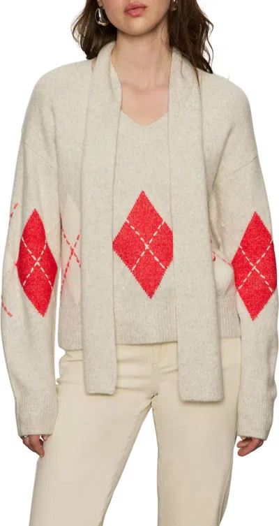 Sanctuary Argyle Scarf Sweater In Tulip Multi In Neutral