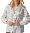 Sanctuary As You Are Button Front Blouse In Graphic Windowpane In White