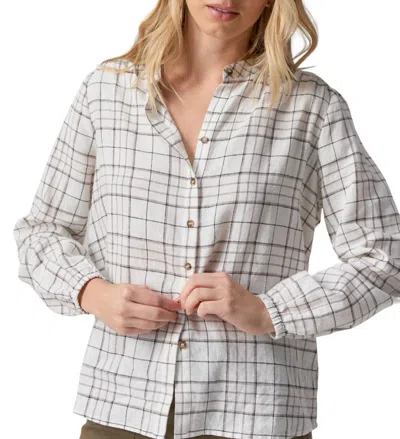 Sanctuary As You Are Button Front Blouse In Graphic Windowpane In Graphic Windowpant