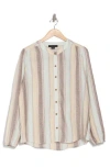 Sanctuary As You Are Linen Blend Button-up Shirt In Bit Of Blue