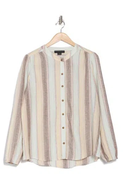 Sanctuary As You Are Linen Blend Button-up Shirt In Bit Of Blue