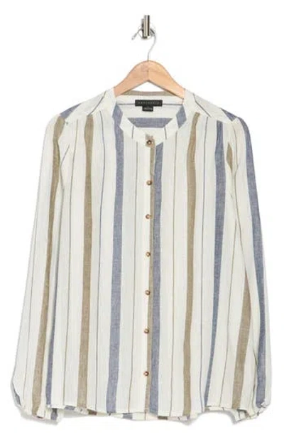 SANCTUARY SANCTUARY AS YOU ARE LINEN BLEND BUTTON-UP SHIRT 
