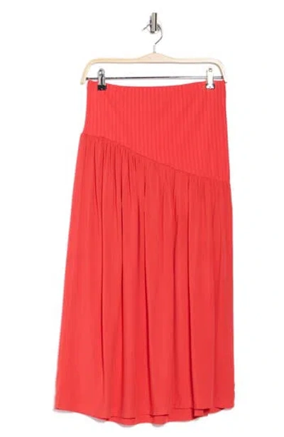 Sanctuary Asymmetric Mixed Media Cover-up Maxi Skirt