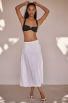 Sanctuary Asymmetrical Drop-waist Midi Skirt In White