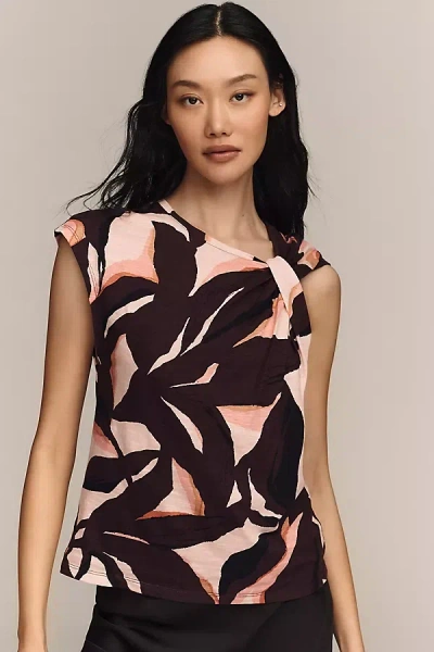 Sanctuary Asymmetrical Twisted Muscle Tee In Brown
