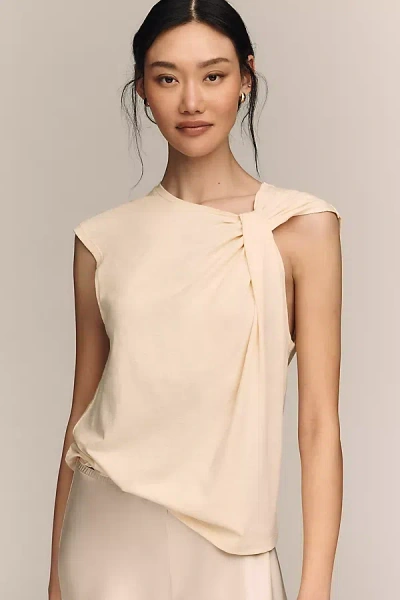Sanctuary Asymmetrical Twisted Muscle Tee In Brown
