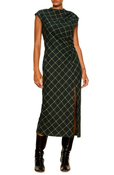 Sanctuary Autumn's Best Plaid Midi Dress In Green