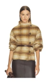 Sanctuary Avery Asymmetrical Jacket In Dark Bone Plaid
