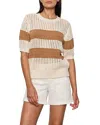 Sanctuary Beachside Openwork Stripe Sweater In Multi