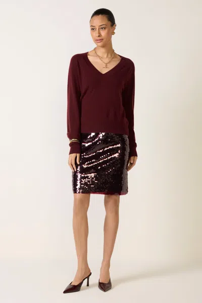 Sanctuary Best Pailette Skirt In Burgundy