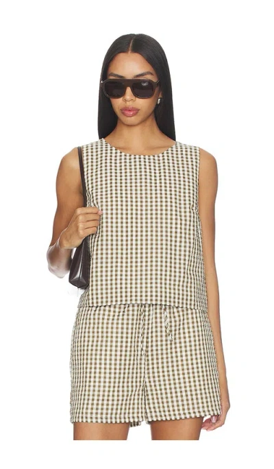 Sanctuary Better Days Gingham Cotton Seersucker Top In Multi