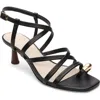 Sanctuary Beyond Strappy Sandal In Black/gold