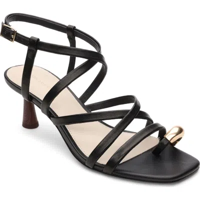 Sanctuary Beyond Strappy Sandal In Black/gold