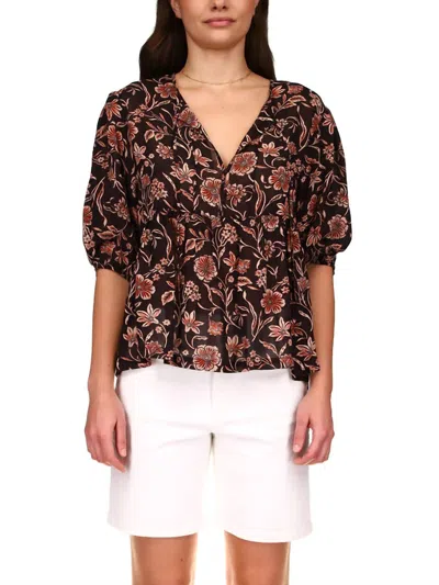 Sanctuary Bloom Blouse In Dusk Floral In Brown