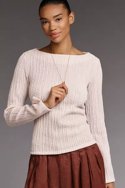 Sanctuary Boat-neck Long-sleeve Top In Neutral