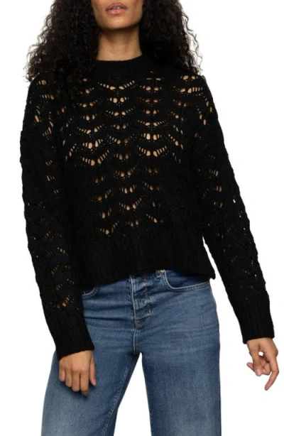 Sanctuary Boheme Open Stitch Sweater In Black
