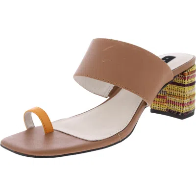 Sanctuary Bold Womens Leather Square Toe Heels In Multi