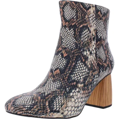 Sanctuary Bossanova Womens Leather Square Toe Ankle Boots In Black
