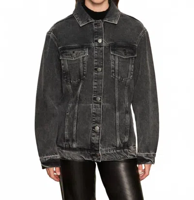 SANCTUARY BOYFRIEND TRUCKER JACKET IN BLACK DENIM