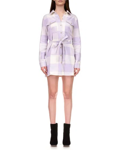 Sanctuary Brushed Plaid Shirtdress In Wisteria Check In Purple