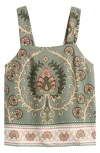 Sanctuary Button Back Sleeveless Top In Mezzo Sage