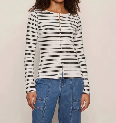 Sanctuary Ribbed Button Front Top In White