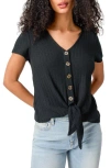 SANCTUARY BY MY SIDE TIE HEM POINTELLE TOP