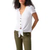 Sanctuary By My Side Tie Hem Pointelle Top In White