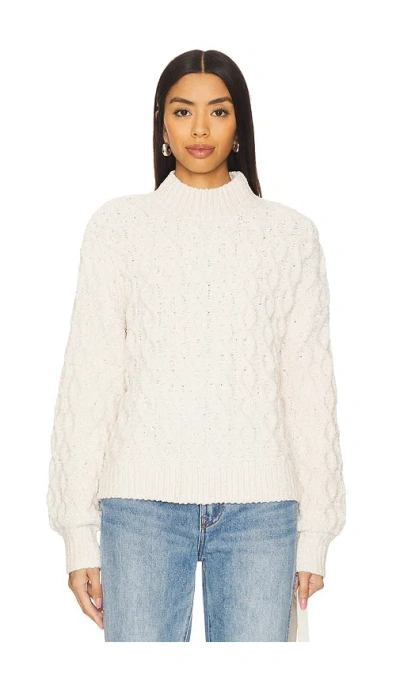 Sanctuary Cable Mock Neck Sweater In Beige