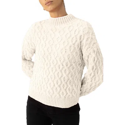 Sanctuary Cable Stitch Chenille Sweater In Light Almond