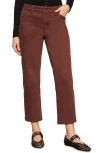 Sanctuary Cadence '90s Raw Hem Ankle Straight Leg Jeans In Burgundy