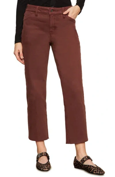 Sanctuary Cadence '90s Raw Hem Ankle Straight Leg Jeans In Burgundy