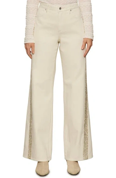 Sanctuary Cadence Shimmer Side Stripe High Waist Jeans In Neutral