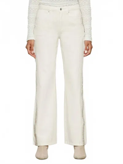 Sanctuary Cadence Shimmer Stripe Jean In Vanilla Creme In White