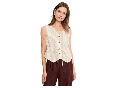 Sanctuary Cala Cinched Vest Women's Clothing Collagen Pinstripe: Xs (us 2) In Neutral