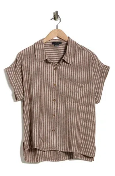 Sanctuary Cali Linen Blend Shirt In Brown