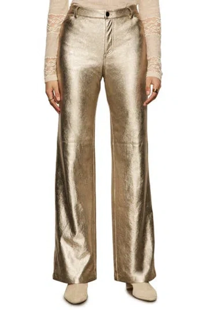 Sanctuary Women's Cadence Relaxed Straight Fit Pants In Metallic