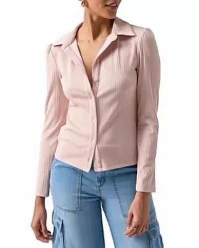Sanctuary Candy Knit Shirt Top In Rose Smoke In Pink