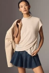 Sanctuary Cap-sleeve Mock-neck Draped Top In Neutral
