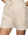 Sanctuary Caravan Linen Cuffed Shorts In Flax