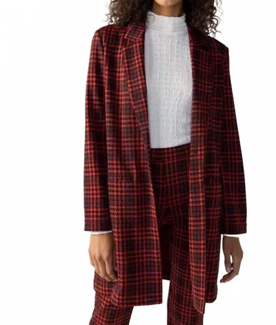 Sanctuary Carly Long Coat In Flame Pop In Burgundy