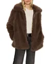 Sanctuary Carmen Faux Fur Coat In Brown