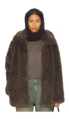 Sanctuary Carmen Fur Coat In Brown