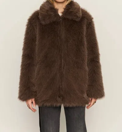 Sanctuary Carmen Fur Coat In Morel In Multi