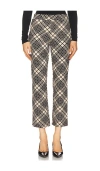 Sanctuary Carnaby Crop Kick Plaid Leggings In Graphic Plaid In Cream.black