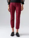 Sanctuary Carnaby Kick Crop Pants In Pink Glen Plaid In Multi