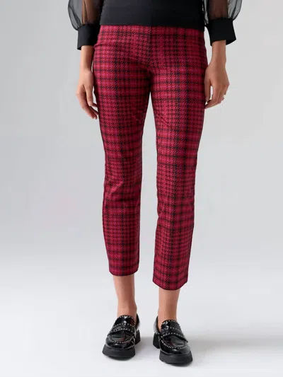 Sanctuary Carnaby Kick Crop Pants In Pink Glen Plaid In Multi